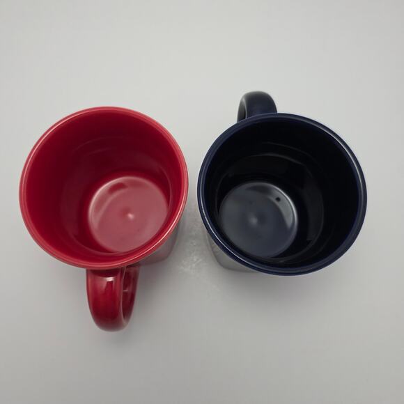 Homer Laughlin Red and Cobalt Blue Fiesta Mugs Set of 4 - Picture 6 of 11